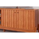 Ver imagem 4 de Rack Bancada P/ Tv até 60 Pol Holanda 1.8 Ripado C/ 2 Porta e 4 Nichos 185cm Off White/cinamomo -