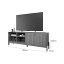 Ver imagem 2 de Rack Bancada P/ Tv até 60 Pol Holanda 1.8 Ripado C/ 2 Porta e 4 Nichos 185cm Off White/cinamomo -