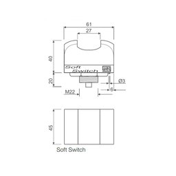 Botoeira Eletrônica de Esforço Zero Weg Ss28-22r1pd2/24 Soft Switch com Cabo de 2m - 2