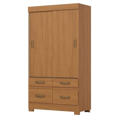Guarda Roupa 2 Portas de Correr e 4 Gavetas Marel Be25 Cinamomo Off White - Henn - Briz