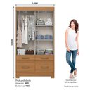 Ver imagem 4 de Guarda Roupa 2 Portas de Correr e 4 Gavetas Marel Be25 Cinamomo Off White - Henn - Briz