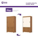 Ver imagem 2 de Guarda Roupa 2 Portas de Correr e 4 Gavetas Marel Be25 Cinamomo Off White - Henn - Briz