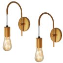 Ver imagem 1 de Kit 2 Arandelas Abajur Luminária Parede Quarto Cama Dourado