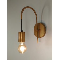Kit 2 Arandelas Abajur Luminária Parede Quarto Cama Dourado - 3
