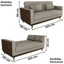 Ver imagem 3 de Sofa Cama 2 Lugares 203 Cm Esther Veludo Corino Marrom Whisk Milani Store