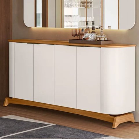 Aparador Buffet para Sala de Jantar 160cm Verbena N01 Off White Ypê - Lyam Decor