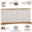 Ver imagem 2 de Aparador Buffet para Sala de Jantar 160cm Verbena N01 Off White Ypê - Lyam Decor