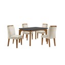 Ver imagem 2 de Conjunto Sala de Jantar Mesa Liz 120cm com Vidro Canto Copo e 4 Cadeiras Athenas Moderna
