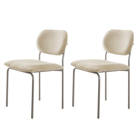 Conjunto com 2 Cadeiras Metal Marchezine Moderna Mobilia