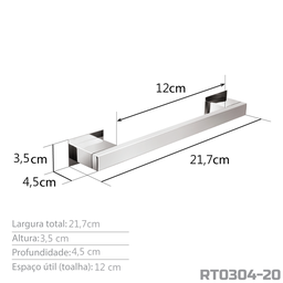 Toalheiro 20 cm Inox Corten - Kromus RT0304-20C - 4