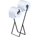 Ver imagem 2 de Porta Papel Higiênico Suporte de Chão Duplo Preto Fosco Seul