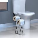 Ver mais imagens de Porta Papel Higiênico Suporte de Chão Duplo Preto Fosco Seul
