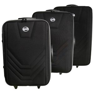 Kit conjunto 3 Malas Village Grande Média Pequena Swiss Preto