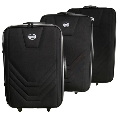 Kit conjunto 3 Malas Village Grande Média Pequena Swiss Preto