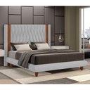 Ver imagem 2 de Cama Casal Japonesa Haru com Pés em Madeira Estrutura Reforçada Cinza Clarinho Sallar Home