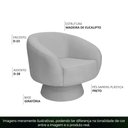 Ver imagem 5 de Poltrona Decorativa Liz Giratória Bouclé Cinza Claro - Nexta Casa