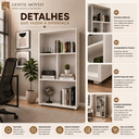Ver imagem 4 de Estante para Livros 4 Nichos Multiuso Home Office Branco