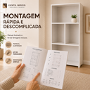 Ver imagem 5 de Estante para Livros 4 Nichos Multiuso Home Office Branco