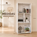 Ver imagem 3 de Estante para Livros 4 Nichos Multiuso Home Office Branco