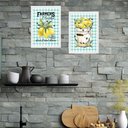 Ver imagem 1 de Kit 2 Quadros Cozinha Vintage - Limões 24x18cm - com Vidro:moldura Branca