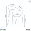 Ver imagem 6 de Kit 2 Cadeiras Lia Branca ou Preta com Braço e com Assento em Tela Sextavada Caramelo - Rivatti