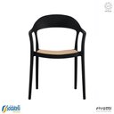 Ver imagem 3 de Kit 2 Cadeiras Lia Branca ou Preta com Braço e com Assento em Tela Sextavada Caramelo - Rivatti