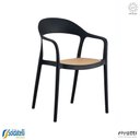 Ver imagem 2 de Kit 2 Cadeiras Lia Branca ou Preta com Braço e com Assento em Tela Sextavada Caramelo - Rivatti