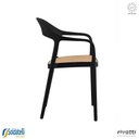 Ver imagem 4 de Kit 2 Cadeiras Lia Branca ou Preta com Braço e com Assento em Tela Sextavada Caramelo - Rivatti