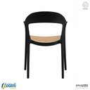 Ver imagem 5 de Kit 2 Cadeiras Lia Branca ou Preta com Braço e com Assento em Tela Sextavada Caramelo - Rivatti