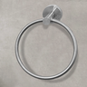 Porta Toalha Toalheiro Argola Inox Escovado Suporte Toalha de Rosto Mãos De Parede Redondo Acessório - 5