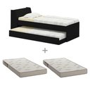 Ver imagem 1 de Cama Solteiro Bicama Com 2 Colchões Ditália Bb-28 Preto