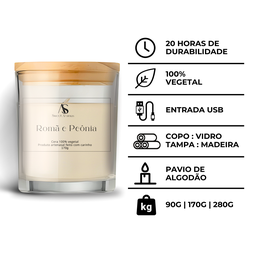 Vela Aromatica Artesanal Perfumada - Romã e Peônia - 4