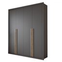 Ver imagem 3 de Guarda-roupa Solteiro Severo 4 Portas 3 Gavetas Preto - Panorama Móveis