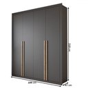 Ver imagem 4 de Guarda-roupa Solteiro Severo 4 Portas 3 Gavetas Preto - Panorama Móveis