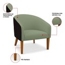 Ver imagem 3 de Poltrona Sala Decorativa Kit 2 Stella Pé Madeira Trapézio Castanho Sintético Pu D03 - D’Rossi