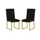 Ver imagem 1 de Kit 2 Cadeiras para Mesa de Jantar Base Industrial Dourado Balaqui Preto