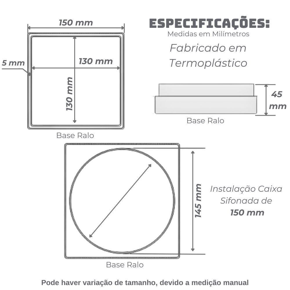 Ralo Oculto Seca Piso 15x15 - Inteligente, Tela Retenção - 3
