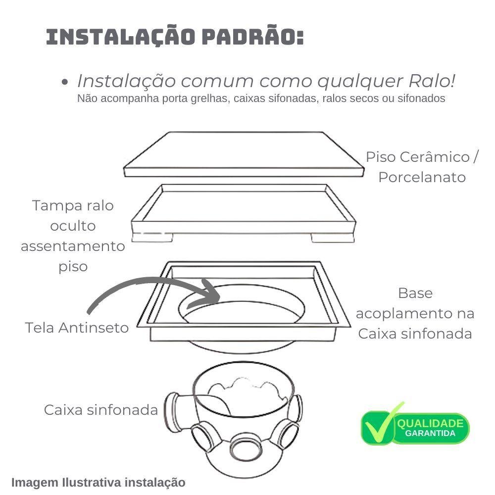 Ralo Oculto Seca Piso 15x15 - Inteligente, Tela Retenção - 4