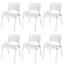 Ver imagem 1 de Cadeira Iso Base Branco Escola, Escritório Branco Kit 6 Un