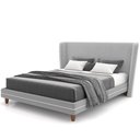 Ver imagem 7 de Cabeceira Casal Nilo 140cm com Cama Pés Madeira Suném P05 Veludo Cinza - Lyam Decor