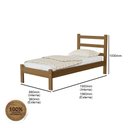 Ver imagem 4 de Cama Solteiro Luiza Rústica 100% Madeira Maciça Marrom/Envelhecido