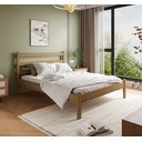 Ver imagem 1 de Cama Casal Luiza Rústica 100% Madeira Maciça Marrom/Envelhecido