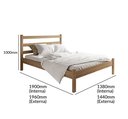 Ver imagem 3 de Cama Casal Luiza Rústica 100% Madeira Maciça Marrom/Envelhecido