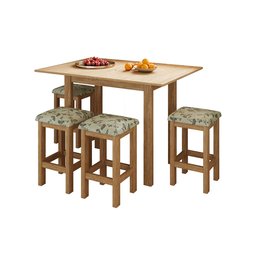Conjunto de Mesa Dobrável com 4 Bancos Romana Marrom/Inovata/Linho A47 Royale - 2 Conjunto de Mesa Dobrável com 4 Bancos Romana Marrom/Inovata/Linho A47 Royale - 2