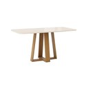 Ver imagem 6 de Conjunto Sala de Jantar Mesa Lisa 160cm com Tampo MDF e Vidro Canto Arrredondado 6 Cadeiras Lily