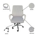 Ver imagem 4 de Kit 6 Cadeiras de Escritório Ergonômica Mesh Esteirinha Branco