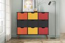 Ver imagem 1 de Nicho Organizador Retro Preto com 9 Gavetas Preto/Colorida 108 x 92,5cm - FdECOR
