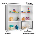 Ver imagem 2 de Estante Infantil Branca para Quarto do Bebê Marrocos 06 Nichos Casa Mobilia
