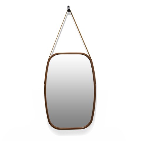 Espelho Decorativo Retangular com Moldura de Plastíco Caramelo Alça Caramelo 65x43,5 cm - D’Rossi