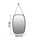 Ver imagem 5 de Espelho Decorativo Retangular com Moldura de Plastíco Caramelo Alça Caramelo 65x43,5 cm - D’Rossi